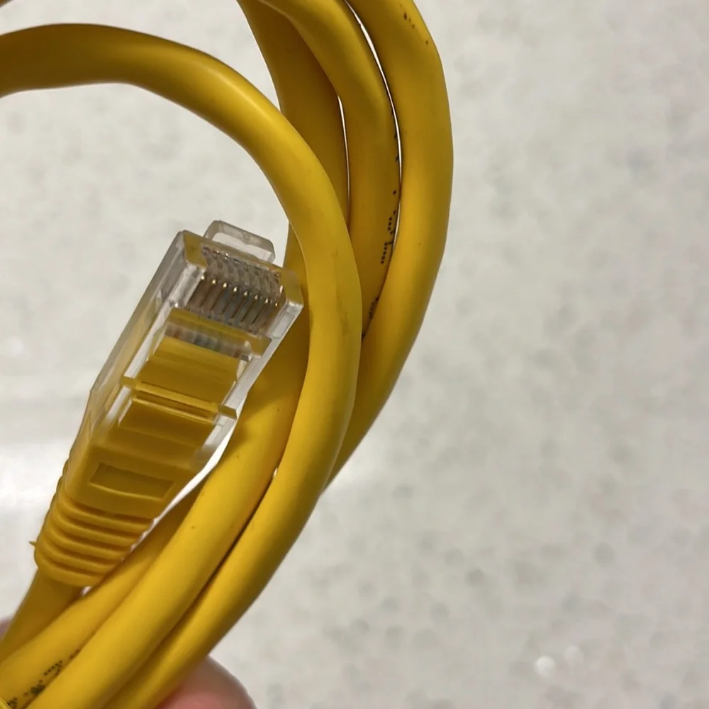 Comcast Yellow Ethernet Cable With Velcro Wire Secure Loop Included